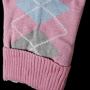 Pink Argyle Knitted Dog Sweater.  Used but in excellent condition. Unbranded. XL